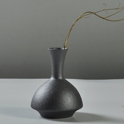 Ceramic Black Vase -  Small black vase