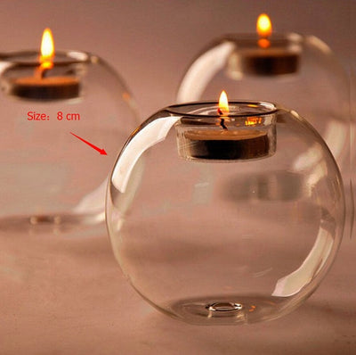 Modern Round Hollow Candle Glass