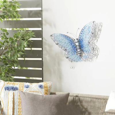 Butterfly Wall Decor- Modern With Blue Wing Scales