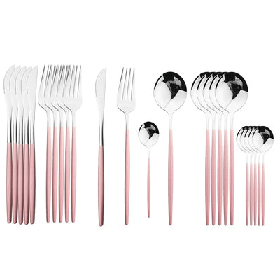 Stainless Steel Modern Cutlery Set- 24Pcs