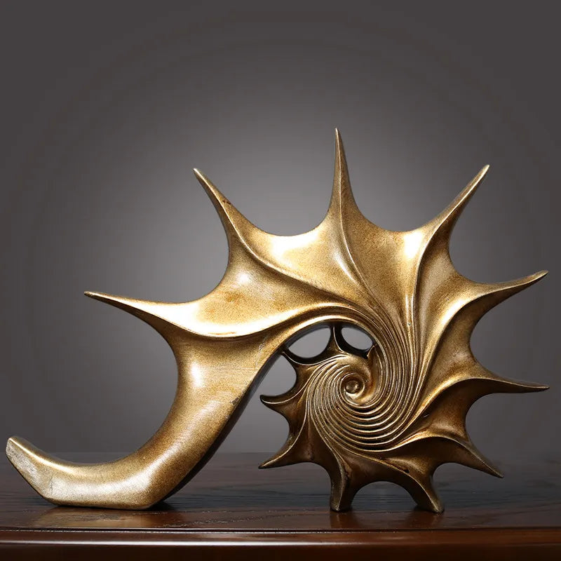 Gold Art Decor- Retro Luxury Conch Shell