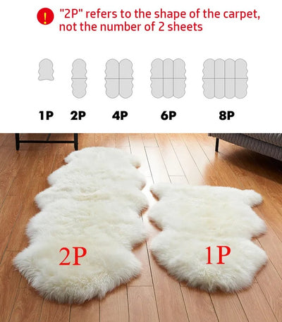 Faux Sheepskin- Soft Carpet, Washable Seat/ Sofa Cover