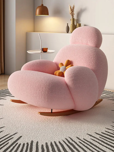 Modern White rocking chair nursery- single sofa, lounge chair,