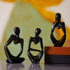 Resin Thinker Statues 3pcs/Set Abstract Mini Characters Figurines