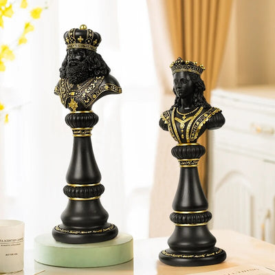 Modern Chess Piece Set- Black Chess Pieces