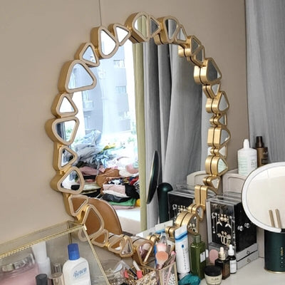 Modern Makeup Mirror with lights - Golden cosmetic Mirror