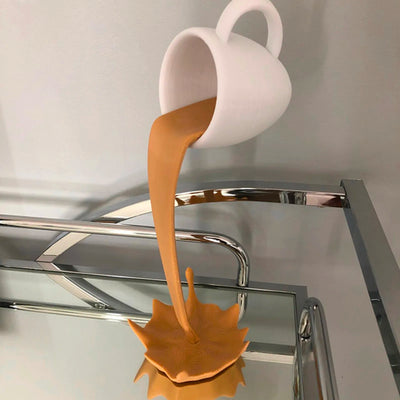 Modern White Coffee Table Mug Decor