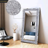modern Large Silver Sparkly Crystal Vanity Mirrors-Wall Mounted Dressing Mirror