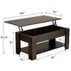 Modern Wooden Lift Top Coffee Table-  Lower Shelf Storage