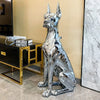 Doberman Statues -Luxury Electroplating  Large Floor Dog Sculpture