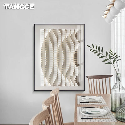 Modern Abstract 3D Effect Line Wall Painting