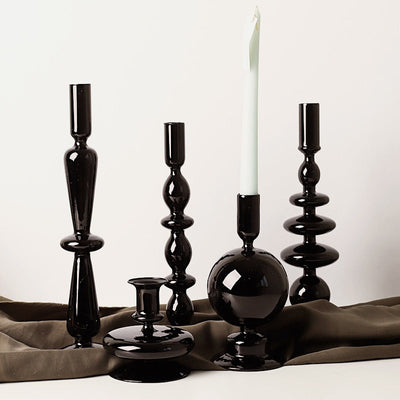 Modern- Glass Candlestick set