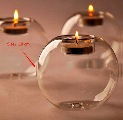 Modern Round Hollow Candle Glass