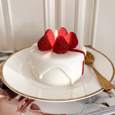 Cake shaped Candle - Scented Modern Strawberry