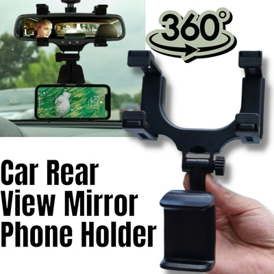 Modern Phone Holder -360 Rotation Car Rear View Mirror Mount Stand-  GPS Cell Phone Holder