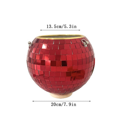 Disco Ball Ornament- Modern Flower Hanging Vase