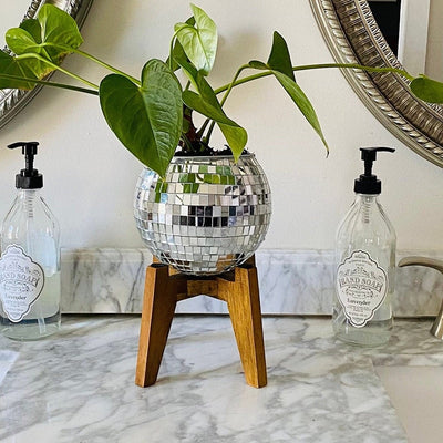 Disco Ball Ornament- Modern Flower Hanging Vase
