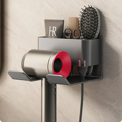 Wall Mounted Hair Dryer Holder - Hairdryer Organizer Storage Box