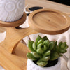 Ceramic Owl Pots & Bamboo wood Shelf